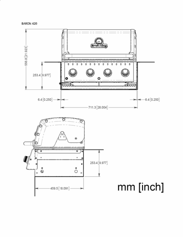 Гриль газовый Broil — King BARON 420 BI встраиваемый